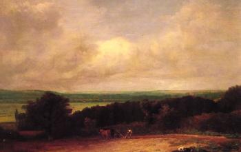 John Constable : Landscape Ploughing Scene in Suffolk